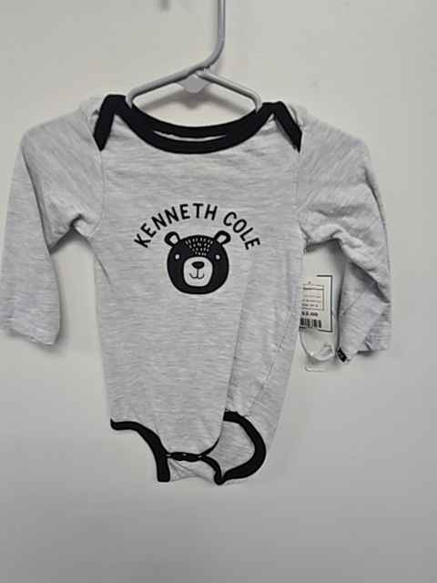 Grey/Black Bear Kenneth Cole Longsleeve Onesie, 9M B
