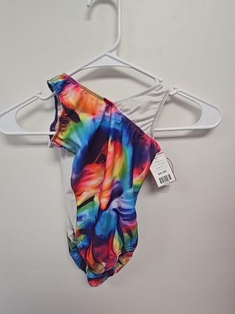 White/Colorful Motion Wear Gymnastics Leotard, 6 G