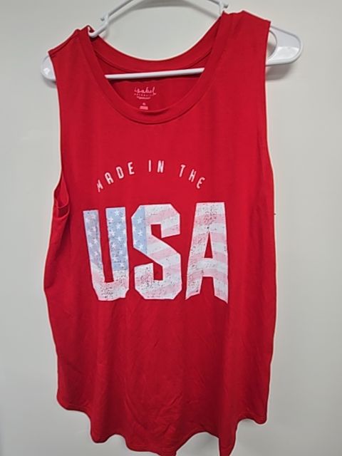 Red Made In The USA Isabel Maternity Maternity Tank Top, X-Large