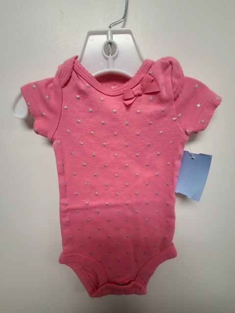 Pink/Silver Polka Dot Carters Onesie, 3M G