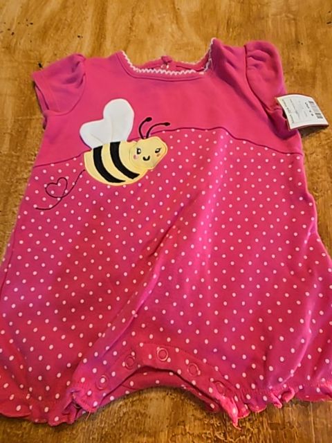 Pink/Yellow Bee Kids Headquarters Short One Piece, 12M G