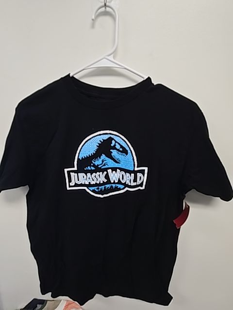 Black/Blue Dino Jurassic World Shirt, 10 B