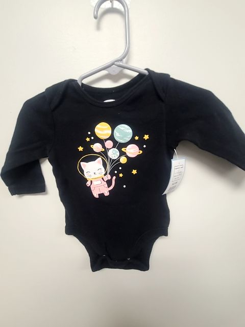 Black Kitty/Space Old Navy Longsleeve Onesie, 3M G