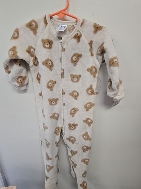 Cream/Brown Bear Childrens Place Sleeper, 12M B