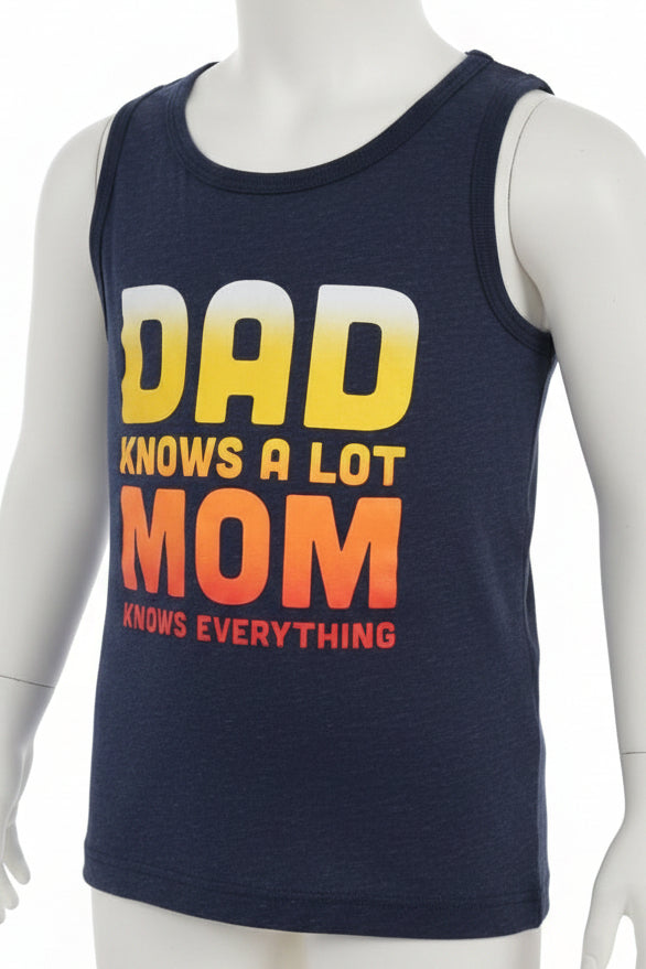 Navy Dad Know A Lot Garanimals Tank Top, 3T B