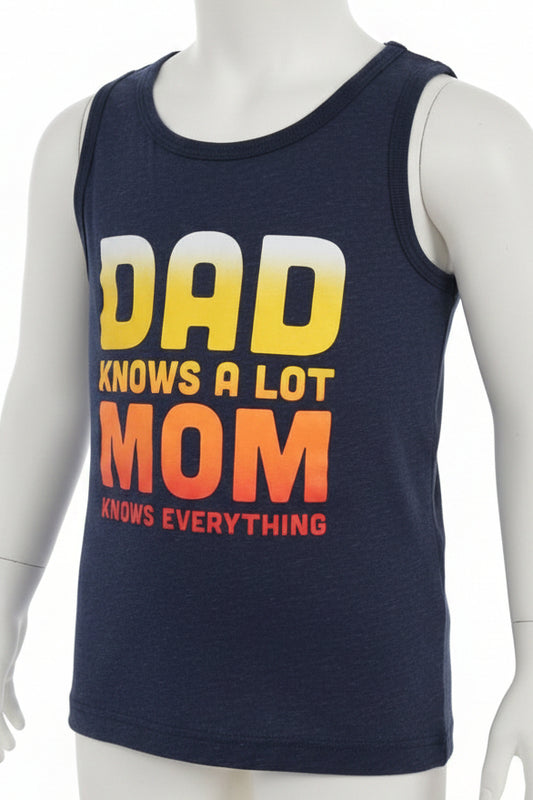Navy Dad Know A Lot Garanimals Tank Top, 3T B