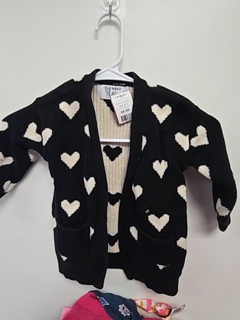 Black/Cream Hearts Old Navy Cardigan, 3T G