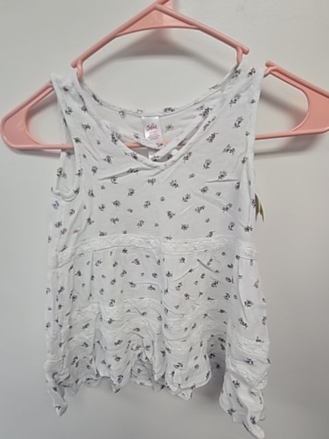 White/Purple Floral Justice Tank Top, 7 G
