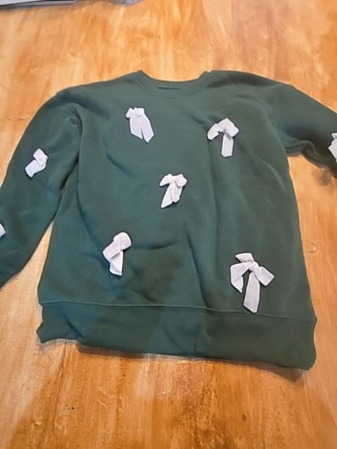Green/Grey Bows No Comment Longsleeve Shirt, 10 G