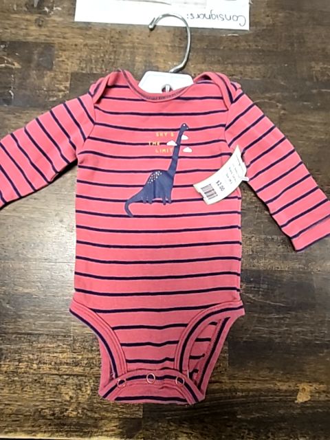 Red/Navy Dino Carters Longsleeve Onesie, 3M B