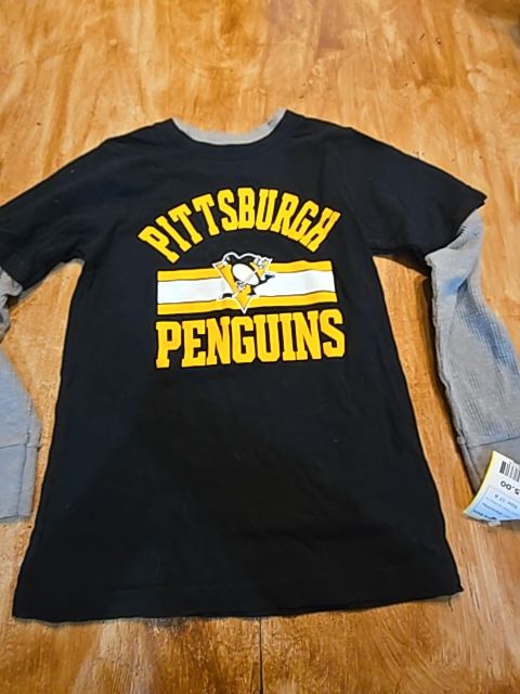 Black/Grey Pittsburgh Penguins Longsleeve Shirt, 5T B