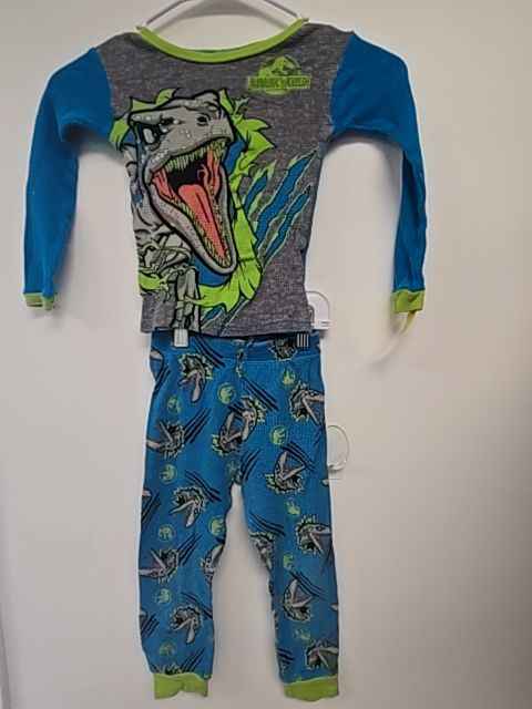 Blue/Green Dino Jurassic World Pjs, 6 B
