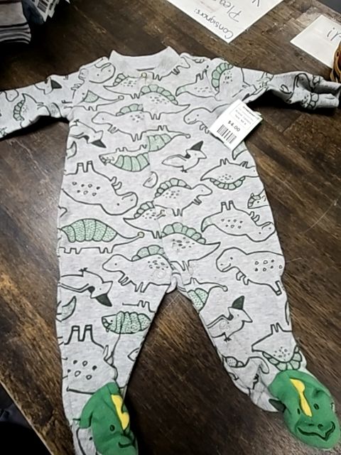 Grey/Green Dino Carters Sleeper, NB B