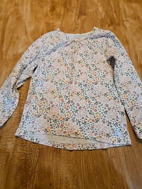 White/Colorful Flowers Carters Longsleeve Shirt, 5T G