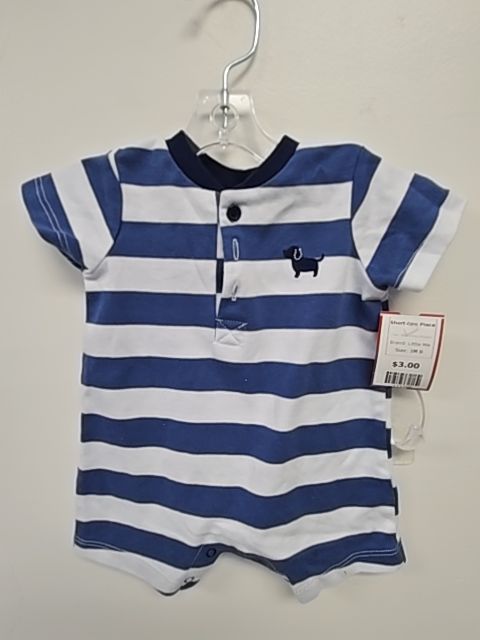 Blue/White Striped Little Me Short One Piece, 3M B