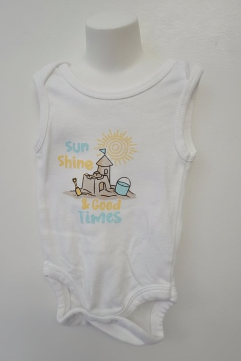 White Sandcastle Koala Baby Tank Top Onesie, NB B