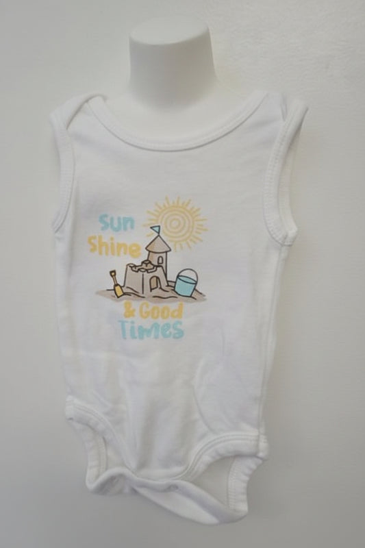 White Sandcastle Koala Baby Tank Top Onesie, NB B