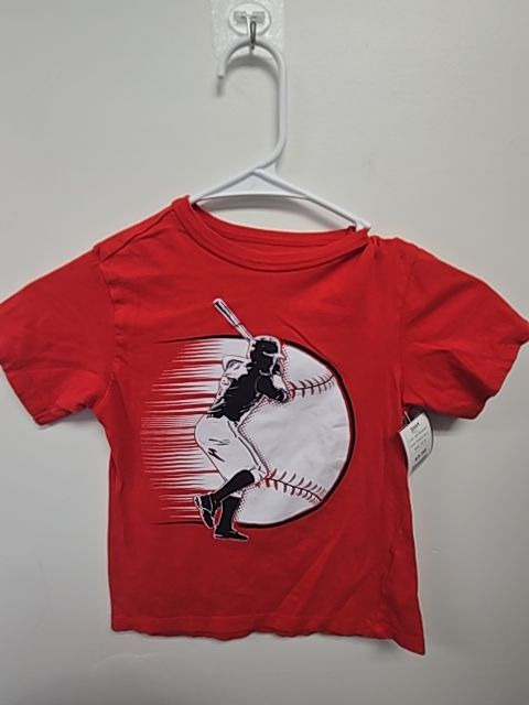 Red Baseball Childrens Place Shirt, 4T B