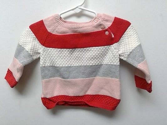 Pink\red Laura Ashley babby Stripe sweater, 3M G