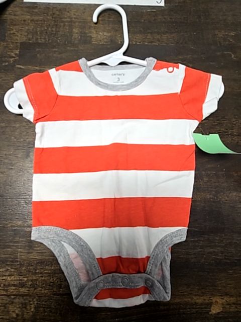 Red/White Striped Carters Onesie, 3M B
