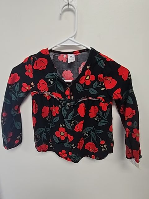 Black/Red/Green Flowers Carters Longsleeve Shirt, 5T G