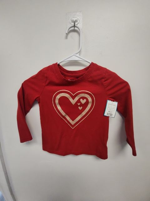 Red/Gold Heart Cat & Jack Longsleeve Shirt, 4T G