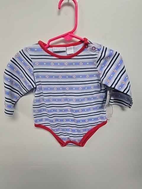 Blue/Red Baseball First Impressions Longsleeve Onesie, 6M B