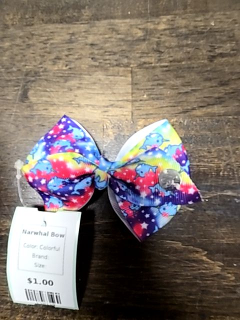 Colorful  Narwhal Bow