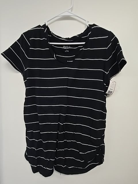 Black/White Isabel Maternity Shirt, Large