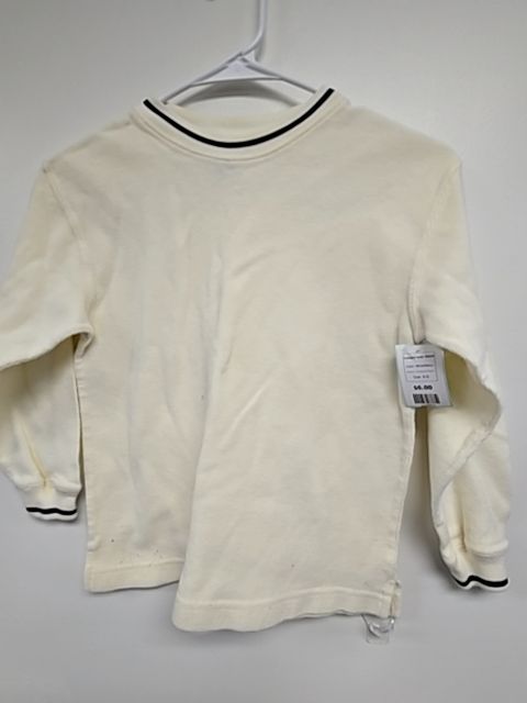 White/Navy Childrens Place Longsleeve Shirt, 6 B
