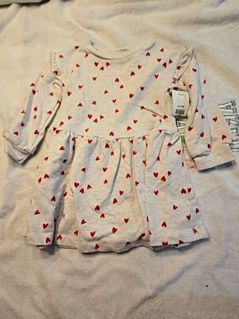 Grey/Red Hearts Carters Dress, 3T G