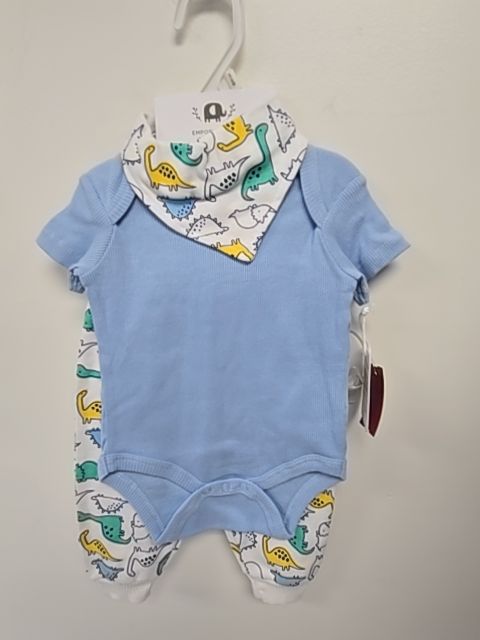 Blue/White/Colorful Dinos Emporio Baby Outfit, 3M B