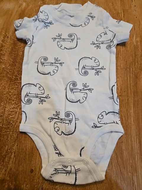 White Carters Iguana onesie, 9M B