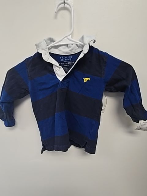 Blue/Navy Striped Wrangler Longsleeve Polo, 2T B
