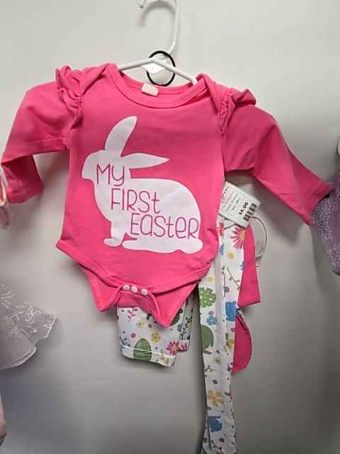 Pink/White Bunny Boutique Outfit W/Hat & Bow, 6M G