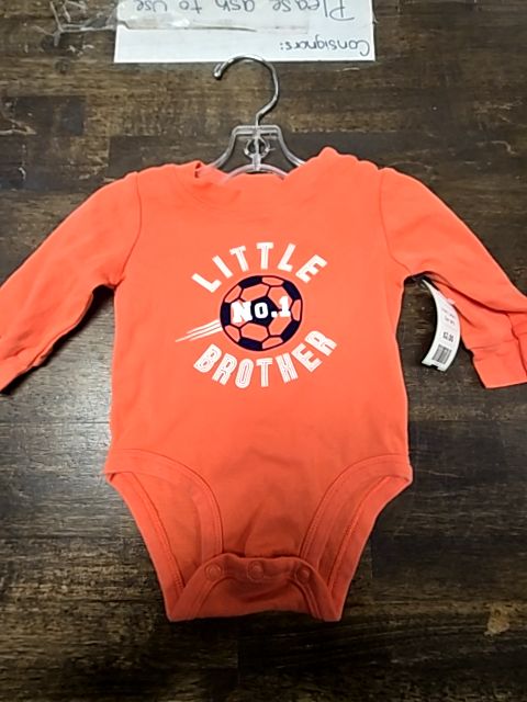 Orange Soccer Little Brother Carters Lonsgleeve Onesie, 3M B