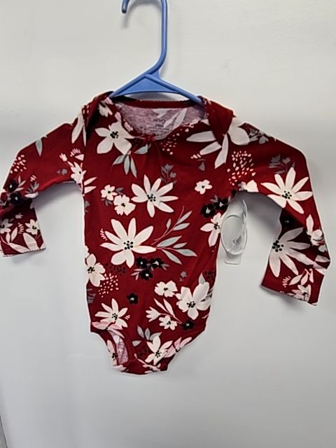 Red Flower Carters Longsleeve Onesie, 24M G