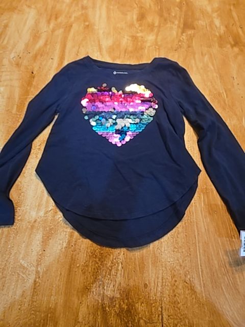 Navy/Sequin Heart Members Mark Longsleeve Shirt, 4T G