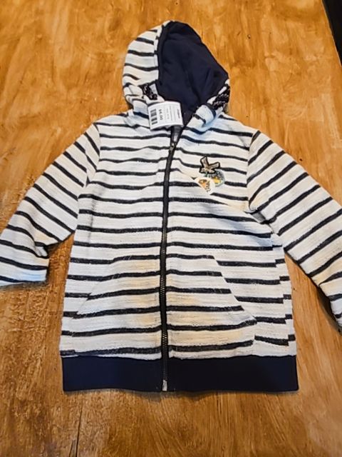 Navy/White Striped Boulevard Boy Jacket, 4T B