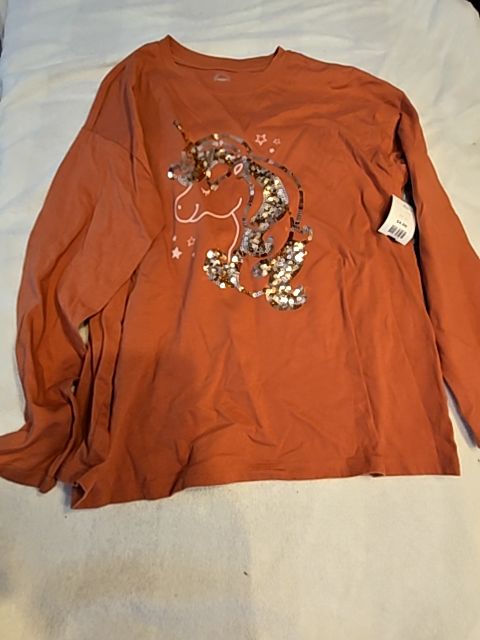 Brown Wonder Nation Long Sleeve Unicorn Shirt, 18 G