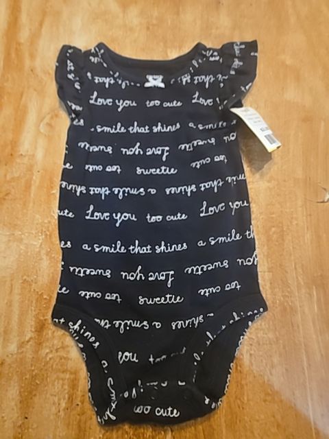 Black/White Carters Onesie, 6M G