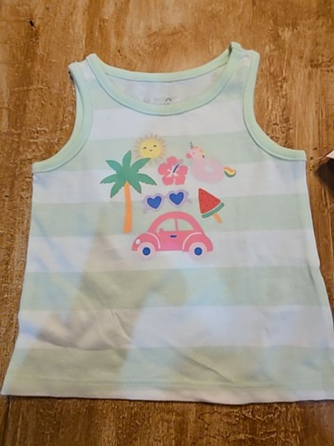 Green/White Striped Garanimals Tank Top, 3M G