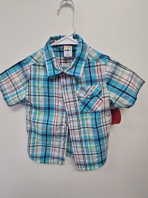Blue/Red/Grey/Green Plaid Healthtex Button Up, 3T B