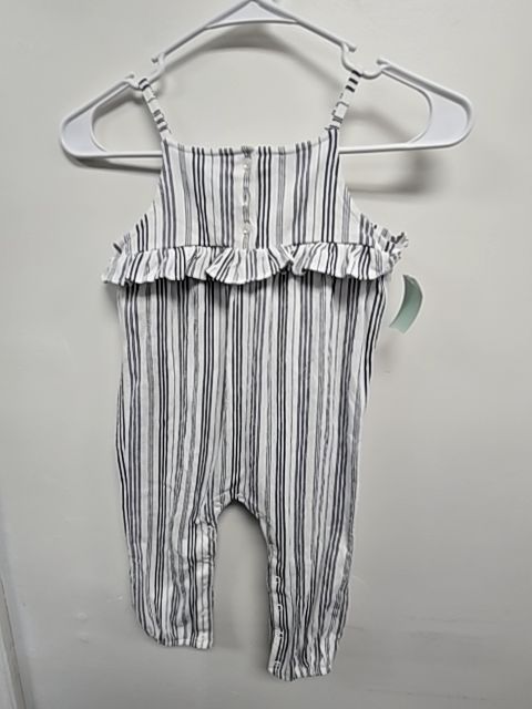 White/Navy Striped Carters Pant One Piece, 24M G