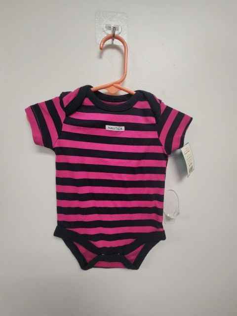 pink Nautica Striped Onesie, 3M G