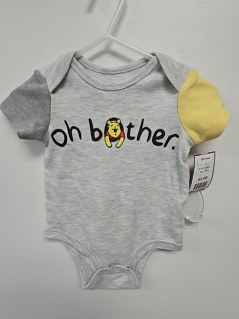 Grey/Yellow Pooh Disney Onesie, 3M B