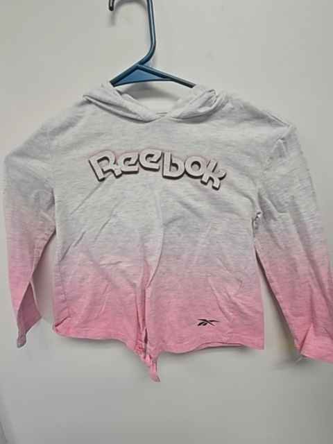Grey/Pink Reebok Hooded Longsleeve Shirt, 5T G