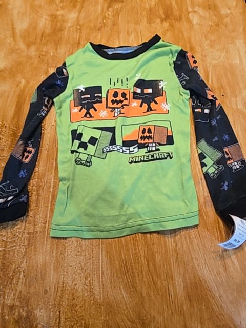 Black/Colorful Minecraft Pjs, 6 B