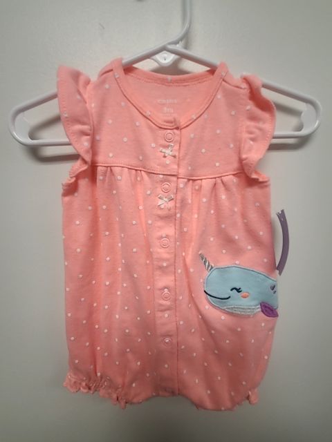 Pink Narwhal Carters Short One Piece, 3M G