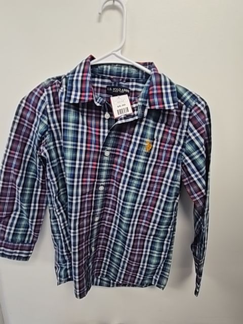 Red/Blue/Green/White Plaid U.S. Polo Assn. Longsleeve Button Up, 8 B